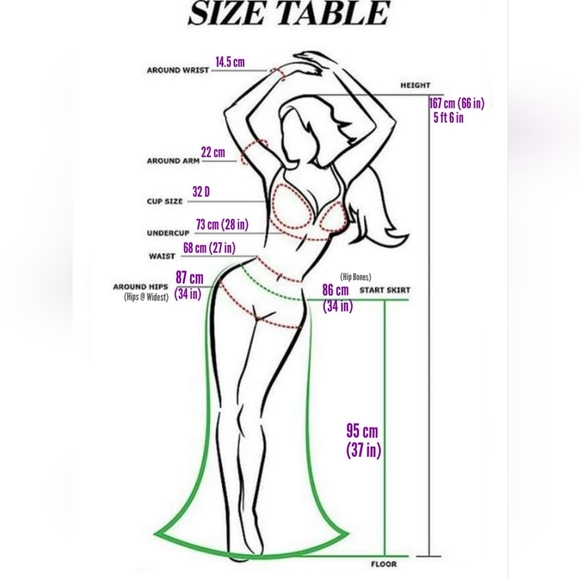 Mint professional bellydance costume - Picture 7 of 7